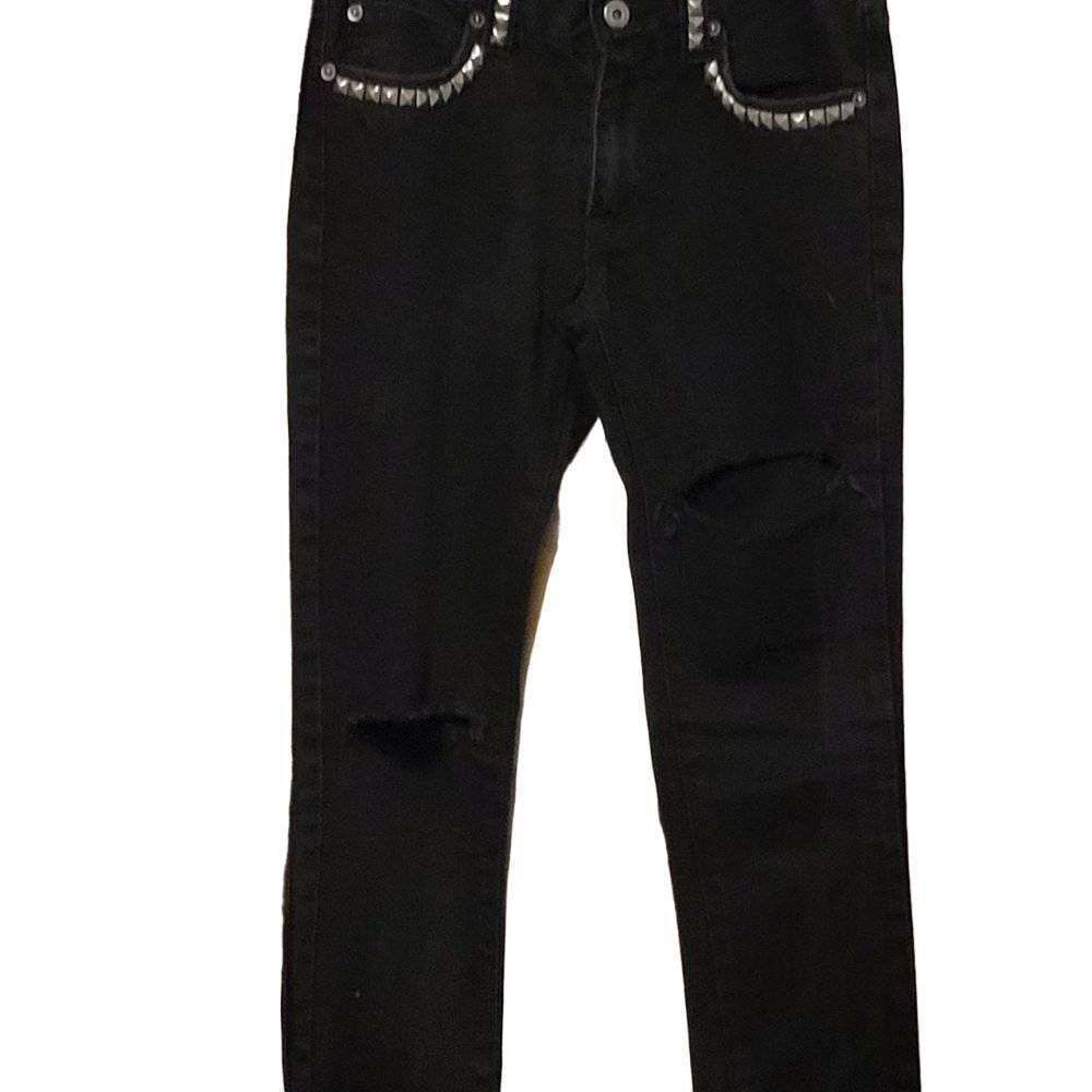 BESS MID-RISE STRAIGHT LEG BLACK JEANS